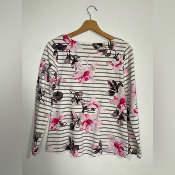 Joules Floral and Striped Pattern Long Sleeve Top Size 8 - Picture 8 of 13